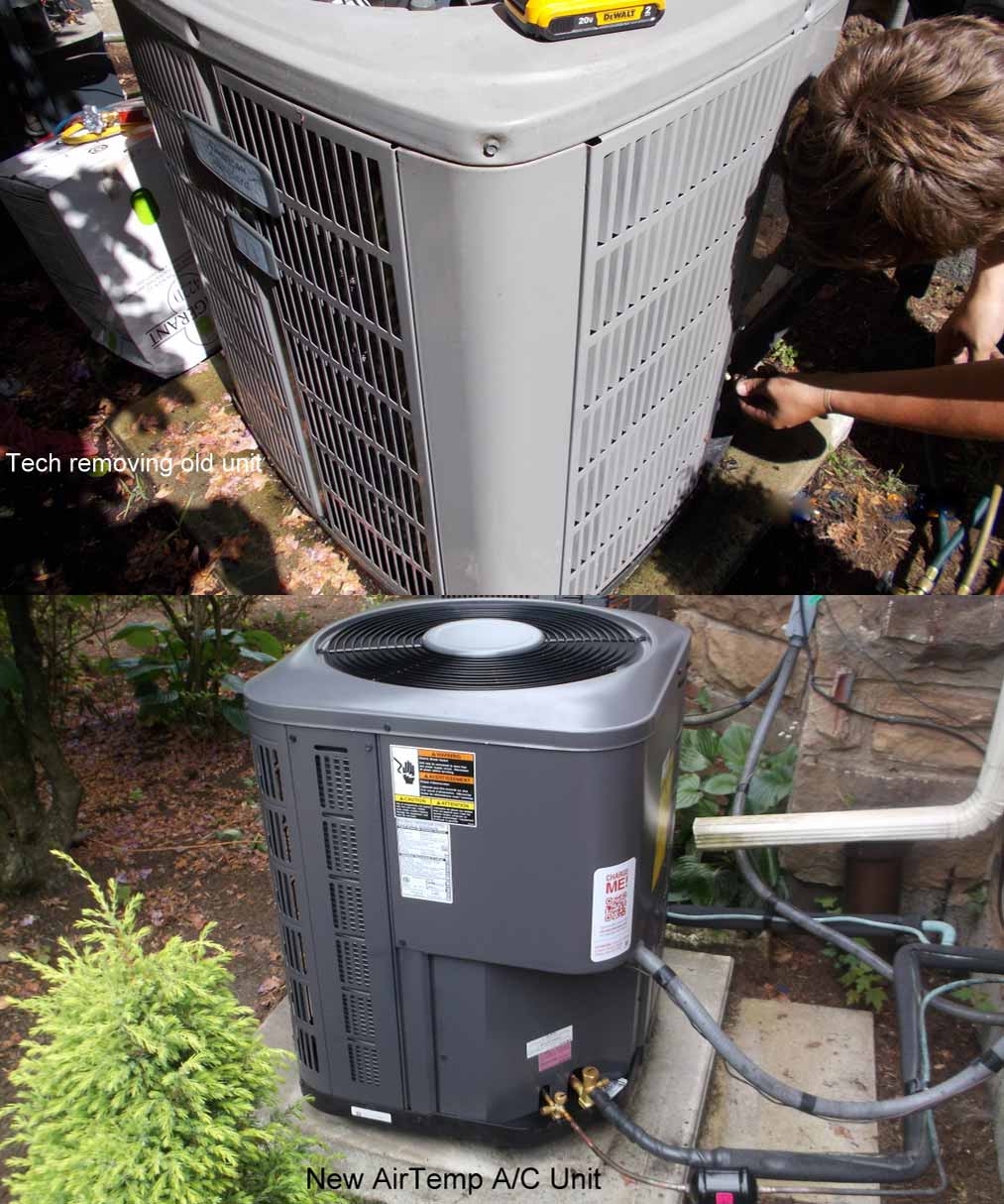 New AirTemp AC unit installed by Skone's Advanced Heating & Cooling